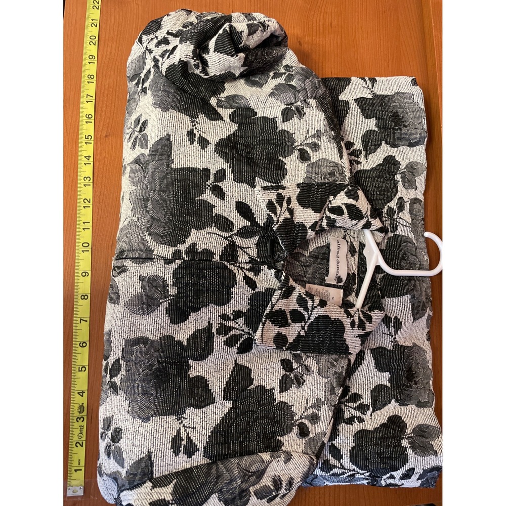 Alfred Dunner Womens Jacket Floral Tapestry Zip Front Size 14 Black White - Picture 6 of 8